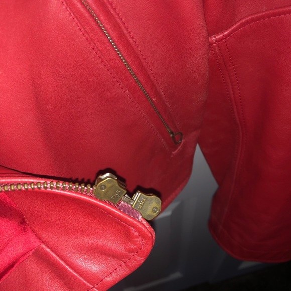 JNBY red cow leather jacket M - Picture 8 of 9